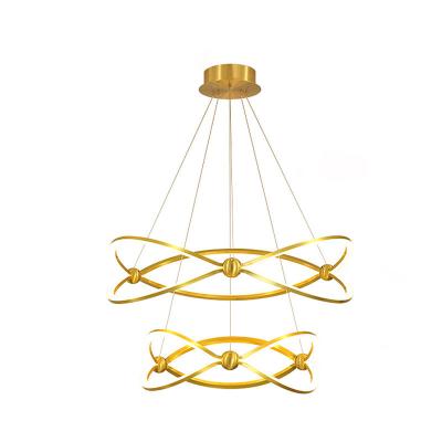 China Mid Century Modern Luxury Chandelier Bedroom Lamp Lighting Circle Decorative Chandelier LED Ceiling Profiled Lamps for sale