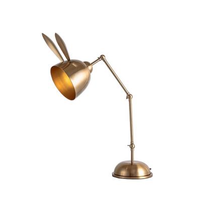 China Kitchen/meeting/bedroom/living/bar/hotel fancy rabbit shape kids study table lamp gold metal led table light study for sale