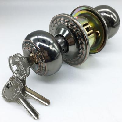 China Steel Door Lock / Door Handle Use Mood Door Locks Stainless Steel Cylinder Brass Entry Round Door Handle For Home for sale