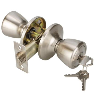 China Easy Installation Entry/Exterior/Privcy/Passage/Dummy Knob Handle with Lock and Key Tulip Style Knob in Satin Nickel 576 Door Knob Lock for sale