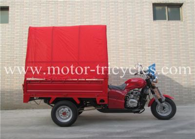 China Rear Tent Rainroof Passenger Motor Tricycle , Three Wheel Cargo Motorcycle Trikes Truck for sale