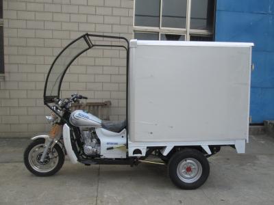 China Custom Box Cargo Enclosed 3 Wheel Motorcycle , Covered Motorcycle Three Wheel for sale