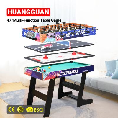 China Wooden Table Game For Family Huangguan 47 Inch New Design Multifunctional Game Soccer Snooker Hockey Pool Table 4 In 1 Indoor Sports Game For Family For Sale for sale