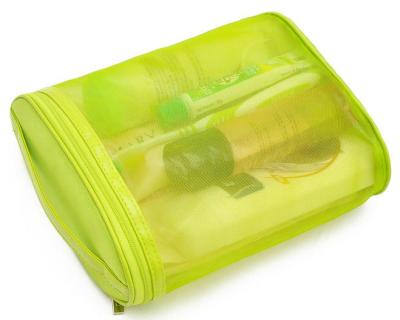 China New cometics make up purse washing bag plain mesh transparent see through fabric for sale