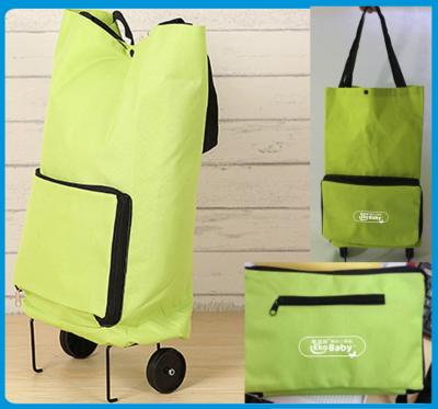 China Lightweight Foldable Shopping Trolley Bag with handles and Plastic wheels - Low Price For Promotional Marketing for sale