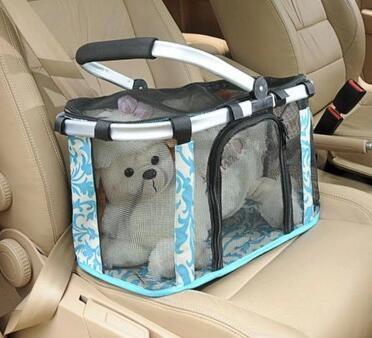 China Metal handle pets carrier, pets baskets bag, mesh dog bag for sale