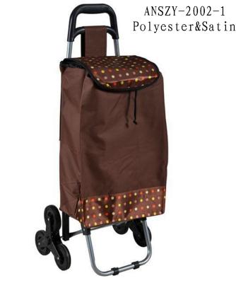 China STB 6 Wheels Trolley Shopping Bag Easy For Stair Climber, Zipper Pockets Back Side for sale