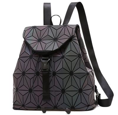 China Ready To Ship Laser Geometric Backpack China Supplier Holographic Bag PU Leather OEM Fashion Bag Supplier for sale