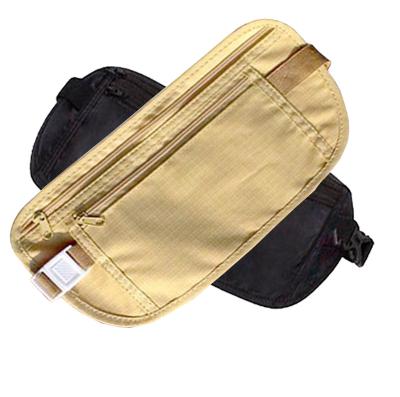 China Ultra Thin Waterproof Money Belt Travel Waist Bag traveling nylon business passport fanny pack bum bag for sale