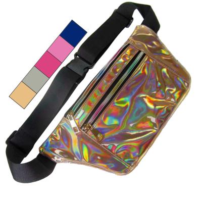 China Hologram Leather Slim Bum Bag Wholesale Fanny Pack Dumpling Shape Waist Pack Belt Bag Supplier for sale