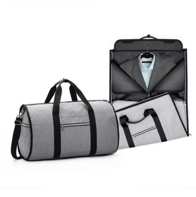 China Ready To Ship Travel Bags 600D Polyester Folding Business Duffle Bag Detachable Garment Shoe Suit Rolling Foldable Garme for sale