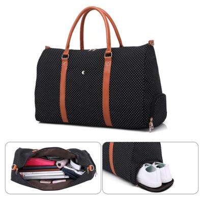 China Ready To Ship Canvas Travel Bags Garment Luggage Multi-Functional Travelling Bag Shoes Duffle Bags for sale