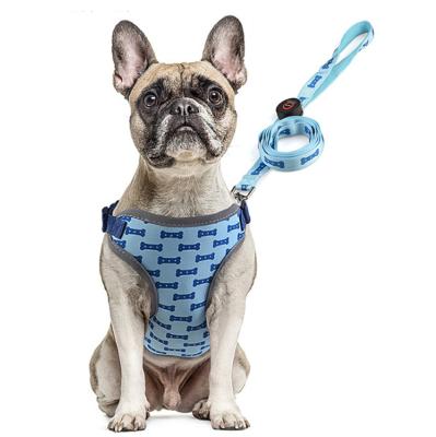 China Ready To Ship: Flash Pets Wear Sets Middle Size Nylon Webbing Dog Leashes Harness Led Flash Chest Vest for sale