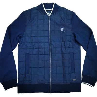 China Back Waterproof OEM Custom Quilted Jacket Knitted Cotton Woven / Knitted Terry Men Jacket for sale