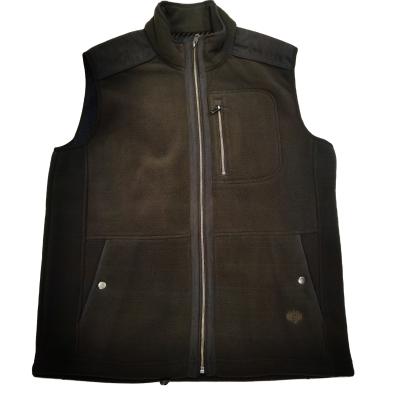 China Anti-pilling Men's Fleece Vest Jacket Custom Collar Stand Collar Sleeveless Vest Jacket for sale