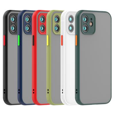 China Shockproof For iPhone 12 Camera Lens Protective Matte Transparent Shockproof Cover Phone Case for sale