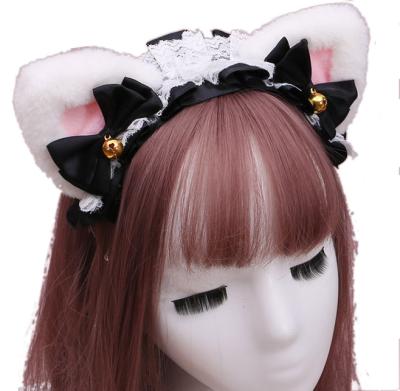 China Cute Hot Sale Artificial Fox Cat Dog Ears Hair Band Halloween Girl Costume Cosplay Cat Ears Headgear Hairy Accessories for sale