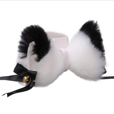 China Hot Selling Cute Cat Fox Fur Ears Fluffy Hair Clip Artificial Cute Halloween Cosplay Costume for sale