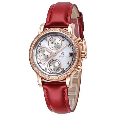 China Vatican automatic hot sale date retro quartz watch classic simple leather waterproof ladies watch for sale