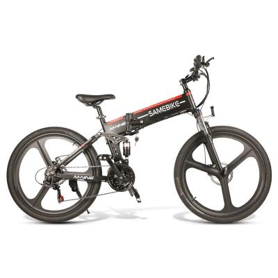 China Multifunctional Folding Electric Bike 26 Inch Mountain Bike Portable Shimano 21 Speed ​​48V Rated 350W Motor Electric Bike for sale