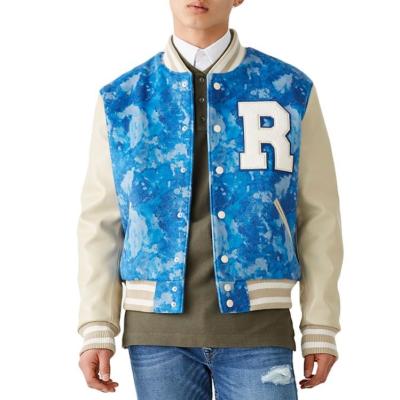 China Plus Size Mens Baseball Jacket Embroidered Leather PU Coats Luxury Slim Fit Fleece Pilot Jackets Men's Stand Collar Top Coat for sale