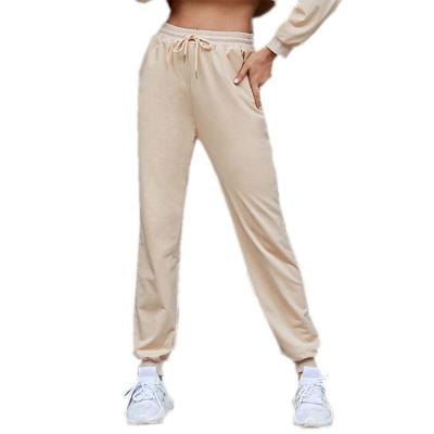 China Anti-Wrinkle Classic Trendy Women Pants Simple Fashion Solid Soft Cotton Elastic Waist Girl Sports Dance Pant Joggers Sweatpants for sale