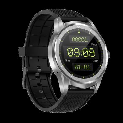 China Silicon Trending Design 2021 1.39 Inch Black Spot Steel Sleep Tracker Round Smart Watches for sale