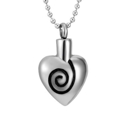 China Ash Punk Simple Pendant Necklace Cremation Heart Jewelry Stainless Steel Memorial Gift For Women for sale