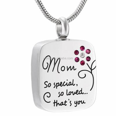 China CLASSIC Love Heart Mum Memorial Necklace Jewelry Place Cremation Cremation Keepsake Urn Pendant Necklace for sale