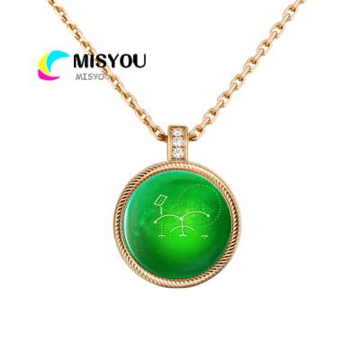 China Popular Birthday Stone Birthstone Stainless Steel Necklace Fashion Pendant Jewelry for sale