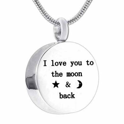 China CLASSIC Cremation Jewelry Round Pendant Necklace For Ashes - Memorial Urn Necklace Sympathy Gift for sale