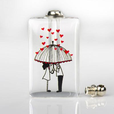 China Fashion Trendy Necklace Square Couples Wishing Bottle Perfume Bottle Necklace Cremation Pendant Jewelry for sale