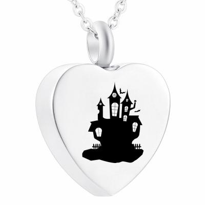 China CLASSIC Horror Ashes Pendant Jewelry Cremation Heart Stainless Steel Ashes Necklace Halloween Memorial Night for sale