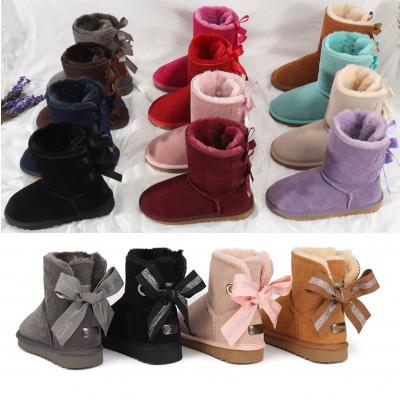 China Fashion Trend Winter Hot Sale Wholesale Women's Snow Boots Ankle Women's Shoes Bow Lady Designer Luxury Short Fluff Girls' Boots for sale