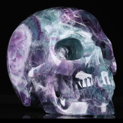 China China Wholesale Natural Mr. Skull Gemstone Skulls 5.0 Inch Fluorite Skulls Healing Crystals For Feng Shui for sale