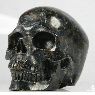 China China Crystal Carving 5.0 Inch Natural Russian Astrophylite Skulls Healing Crystals for feng shui decoration for sale