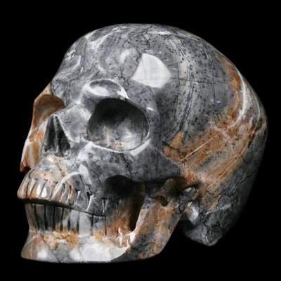 China America Wholesale 5.0 Inch High Quality Crystal Skulls Picasso Jasper Hand Carved Healing Crystal Skulls for sale