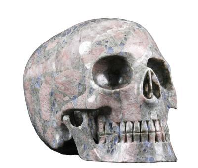 China Mr. Skull Crystal Carving Skulls Huge From China 5.0 inch Opal Mitchell-Hedges Skulls Healing Crystals Natural Blue for sale