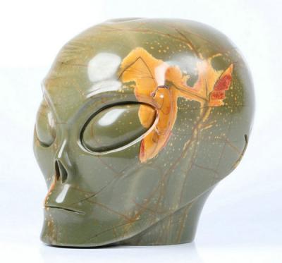 China China Mr. Skull 4 Inch Yellow Leaves Stone Female Foreign Crystal Home Decoration Skull Crystal Skull Collection for sale