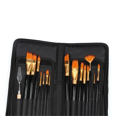 China Logo Packing Watercolor Artist Customize Nylon Hair Oil Wood Acrylic Brush Set Watercolor Paint Brushes for sale