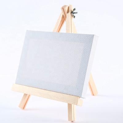 China Mini Small Artist Easel 1824cm Children's Tabletop Acrylic Easel Wooden Painting Drawing Easel With Canvas for sale