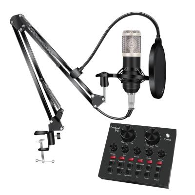 China Perfect Sound Professional Condenser Studio Microphone With Audio Interface And Earphone For Broadcasting for sale