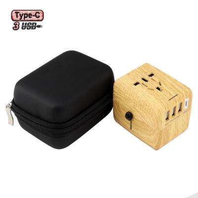 China 2019 Universal Home/Multipurpose Travel Adapter 100 to 240V Voltage Converter with 5A 4-Port USB Charger and UK/AU/US/EU Plugs All in One for sale