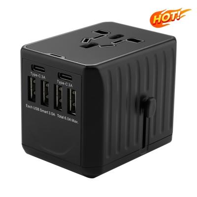 China Other Type C Charge 2020 New Idea AC 6USB 6A Dual Power Adapter Plugs And Sockets for sale