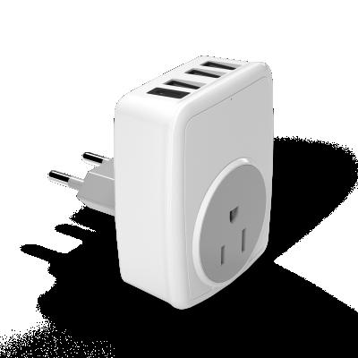 China Factory Direct Residential / Multipurpose EURO To Wall Outlet 3 USB + Type C Fast Charging Travel Adapter US Plug for sale