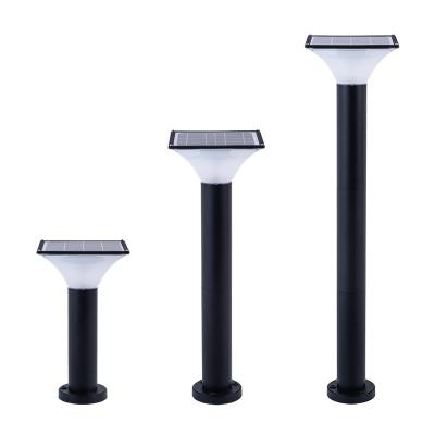 China Decorative Aluminum Garden Yard Black Lawn 3W Ip65 Waterproof Bollard Led Solar Garden Light for sale