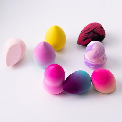 China Vegan Beauty Makeup Sponge Bulk Blender Super Soft Marble Super Soft Gradient Gray Pink Red Black Purple Orange Custom Logo Latex Free for sale