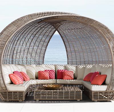 China Modern Contemporary Design Outdoor Round Bamboo Daybed for sale