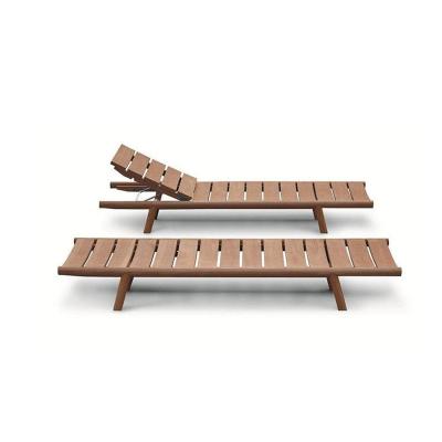 China Luxury Hotel Solid Wood Outdoor Garden Used Beach Wooden Furniture Sun Sofa Hotel Pool Furniture Modern Teak Folding Bed Wood Frame 3 Years for sale