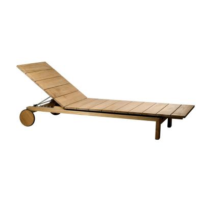 China Outdoor Beach Furniture Teak Pool Folding Bed Couch Solid Wood Folding Swimming Wooden Chair for sale